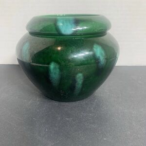 Vintage “the violet pot” 1997 2 piece ceramic self watering pot glossy green